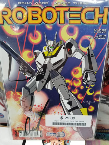 ROBOTECH #1 COMIC VAULT EXC PASQUALE QUALANO VARIANT (2017) SIGNED!