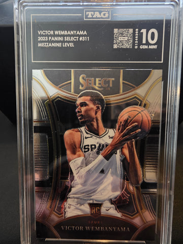 Wemby 2023 Panini Select #311 Mezzanine Level TAG 10 GEM MINT