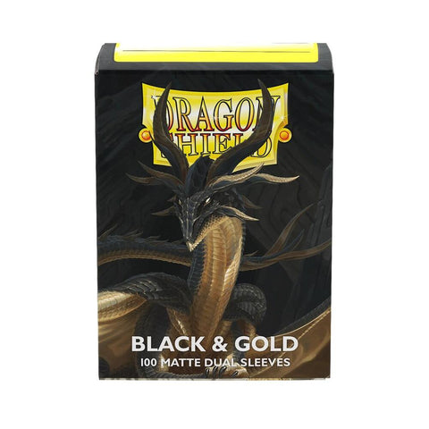 Dragon Shield Sleeves Dual Matte Black & Gold 100 ct.