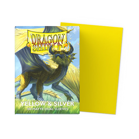 Dragon Shield Sleeves Matte Dual Yellow and Silver 100ct