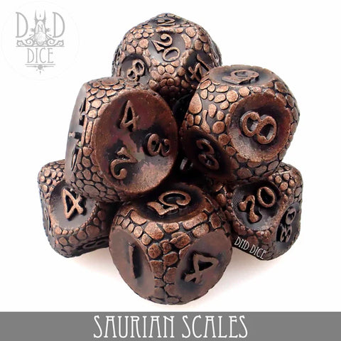 Saurian Scales (Metal) Dice Set