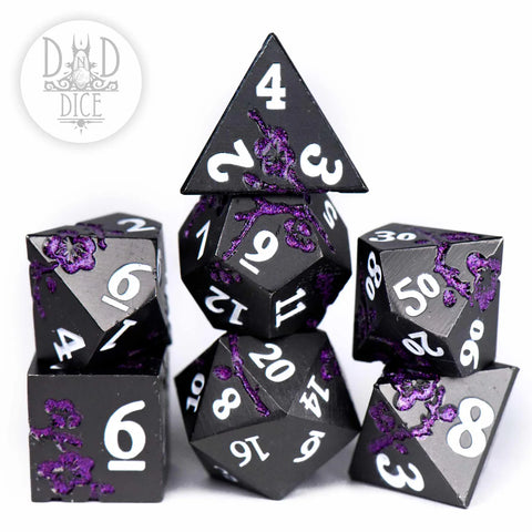 Steel Magnolias Purple (Metal) Dice Set