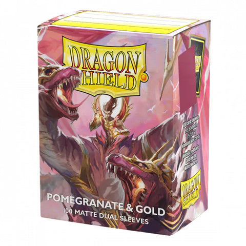 Dragon Shield Sleeves Dual Matte Pomegranate/Gold 100ct