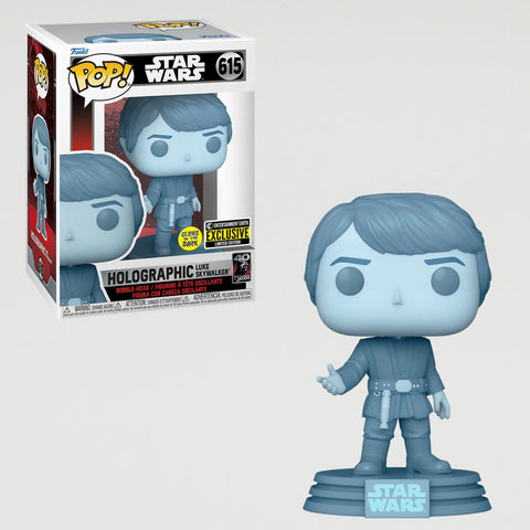 Star Wars: Return of the Jedi 40th Hologram Luke Glow-in-the-Dark Pop! Vinyl Figure (615) - Entertainment Earth Exclusive